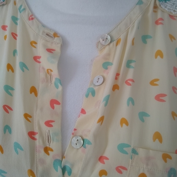 MAISON SCOTCH 100% Silk Western beaded Blouse Womens size S - Picture 5 of 10